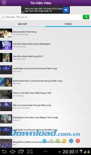 Videosuche für Android 1.1 - Suche nach Songs und Musikvideos