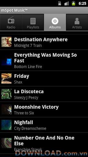 mSpot Music forAndroid-Android用の音楽を聴いたり保存したりするためのアプリケーション