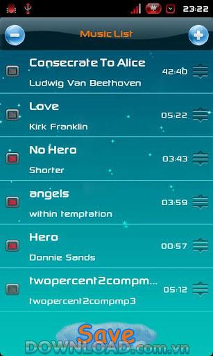 MT Sleep Music für Android - Wiedergabeliste erstellen
