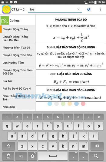 Formula Physics Free para Android 2.0: busque fórmulas de física en Android