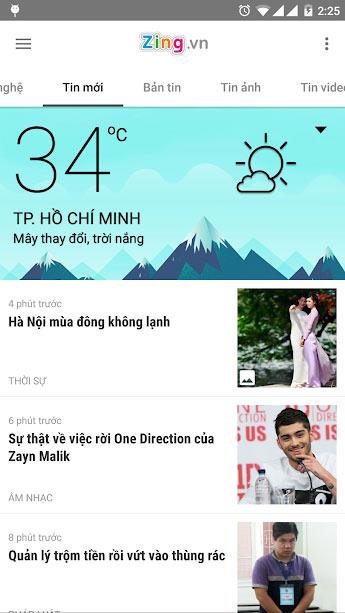 Zing.vn para Android 3.1.5 - Lea periódicos y noticias las 24 horas en Android