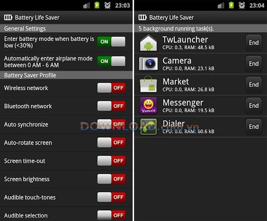 Battery Life Saver pour Android 1.18 - Économisez la vie de la batterie pour les téléphones Android