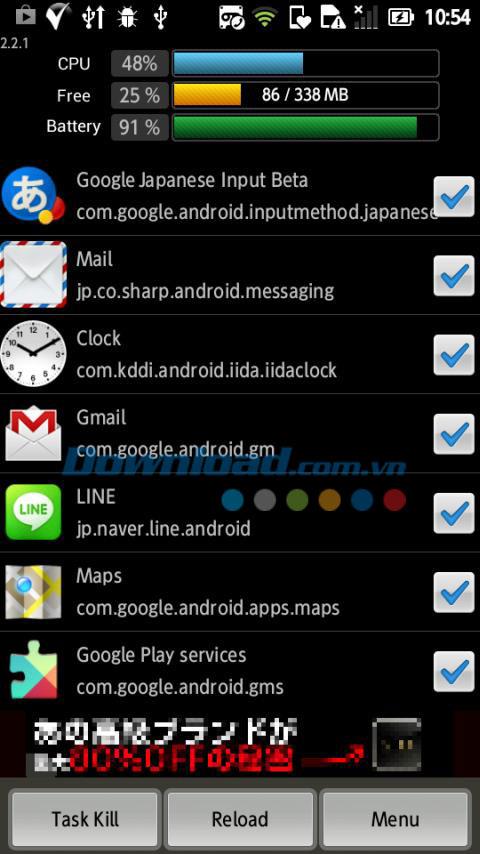 Simple Task Killer for Android 2.05.02 - Gérez et désactivez efficacement les tâches pour Android