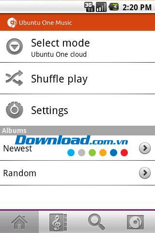 Ubuntu One Music para Android 1.6.5 - Copia de seguridad de archivos de música en Android