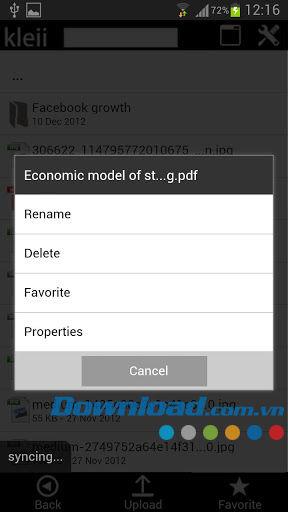 Kleii ​​para Android 0.1.2 - Servicio de almacenamiento en la nube para Android