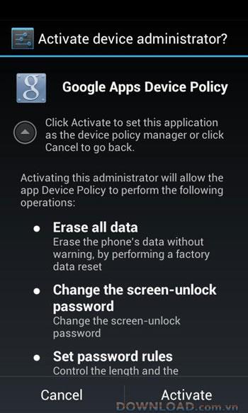 Google Apps-Geräterichtlinie für Android - Telefonverwaltungstool