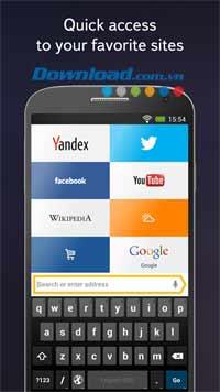 Yandex.Browser für Android - Hochgeschwindigkeits-Webbrowser für Android