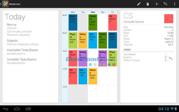 Timetable para Android 1.6.0 - Administrador de calendario personal en Android