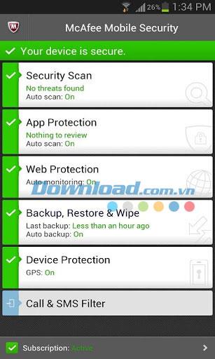 McAfee Mobile Security para Android 4.9.5.1944: solución de seguridad líder para Android