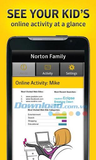 Norton Online Family für Android 2.8.0.77 - Überwachung der Online-Aktivitäten von Kindern