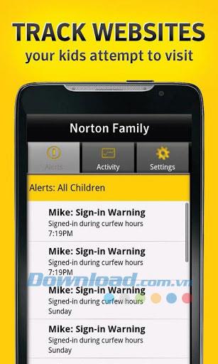 Norton Online Family für Android 2.8.0.77 - Überwachung der Online-Aktivitäten von Kindern