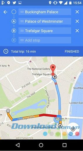 Google Maps pour Android - Itinéraire Google Map sur un téléphone Android