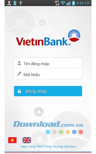 VietinBank iPay for Android 5.1.3-AndroidでのVietinBankバンキングトランザクション