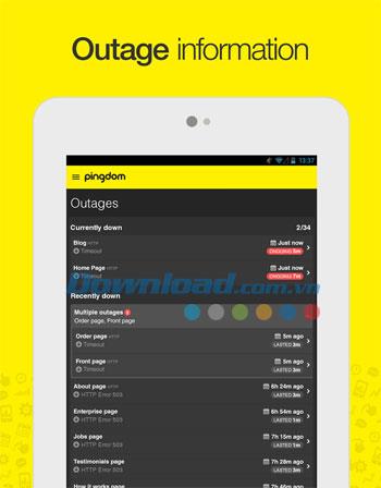 Pingdom pour Android 3.1 - Surveillance de l'état du site Web sur Android