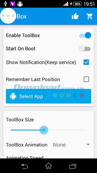 Boîte à outils flottante pour Android 1.2.6.0 - Un outil flottant qui lance rapidement des applications