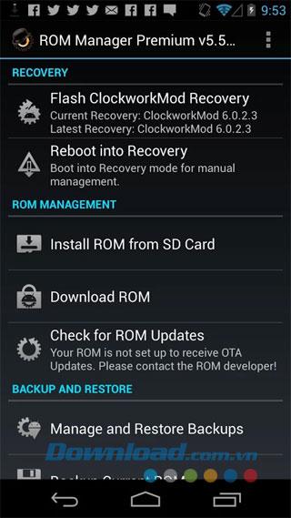 ROM Manager para Android 5.5.3.7 - ROM Manager