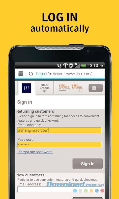 Norton Password Manager forAndroid-Androidデバイスからユーザー名とパスワードにアクセスします