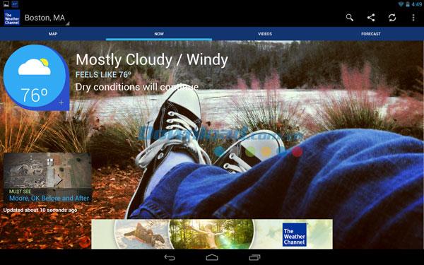 The Weather Channel para Android: pronóstico del tiempo en Android