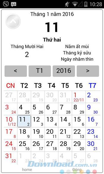 Calendrier vietnamien pour Android 1.14 - Afficher les calendriers lunaires et positifs sur les téléphones Android