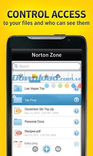 Norton Zone pour Android 1.0.0.426 - Stockage de données gratuit et en ligne pour Android