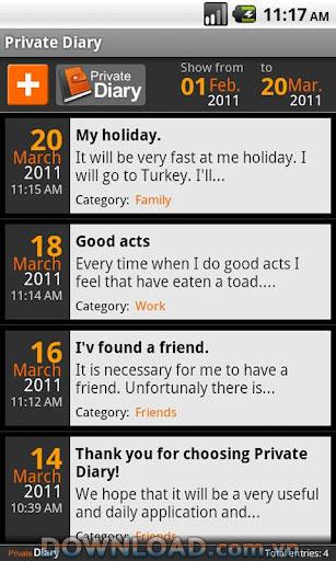 Privates Tagebuch Kostenlos für Android - Persönliches Tagebuch