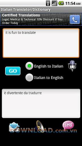 イタリア語翻訳者/ Android用辞書-音声をイタリア語に翻訳