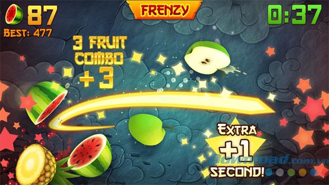 Fruit Ninja Free pour iOS 2.7.6 - Version de la guillotine de fruits du jeu Noël