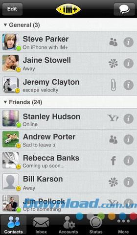 IM + Instant Messenger pour iOS 7.4 - Application de chat gratuite pour iPhone / iPad
