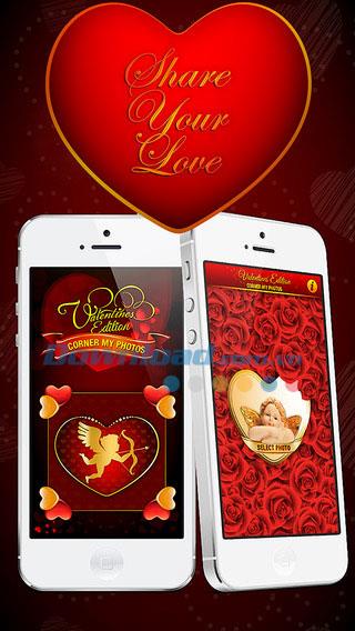 Ecke Meine Fotos - Valentines Edition für iOS 2.0 - Entwerfen Sie Valentine-Fotos auf iPhone / iPad