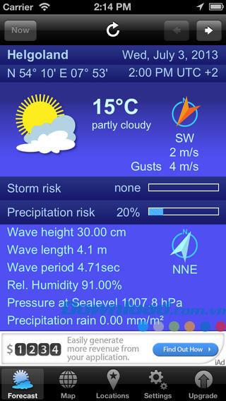 Yachting Weather para iOS 3.0 - Previsión meteorológica del mar para iPhone / iPad
