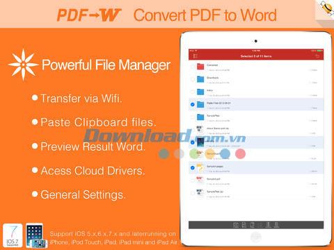 PDF a Word para iOS 6.3.1 - Convierta PDF a Word en iPhone / iPad