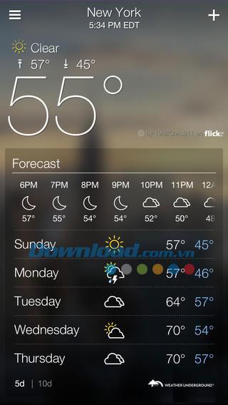 Yahoo Weather für iOS 1.9.2 - Schöne Wetter-App auf iPhone / iPad