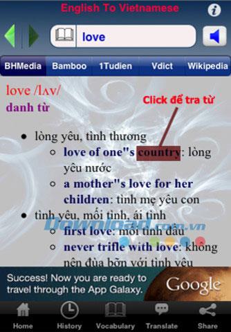 EVDictionary para iOS 8.5 - Inglés gratuito - Diccionario vietnamita