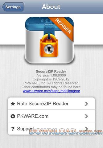 SecureZIP Reader für iOS - Anwendung zum Dekomprimieren und Lesen von ZIP-Dateien für das iPhone