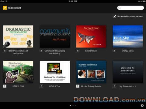 SlideRocket Player para iPad: software de gestión de archivos de presentación para iPad