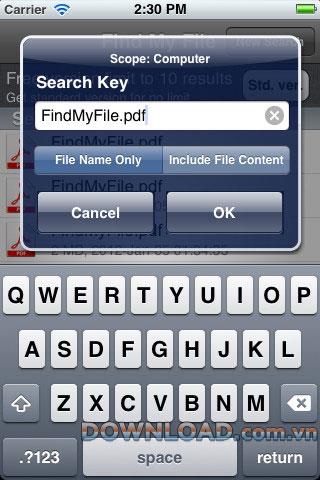 FindMyFile Free für iOS - Dateisuchsoftware für iOS