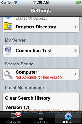 FindMyFile Free für iOS - Dateisuchsoftware für iOS