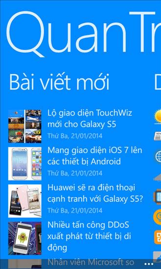 QuanTriMang.com.vn für Windows Phone 1.0.1.0 - Anwendung zum Lesen von Netzwerkverwaltungsinformationen unter Windows Phone