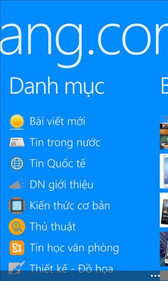 QuanTriMang.com.vn für Windows Phone 1.0.1.0 - Anwendung zum Lesen von Netzwerkverwaltungsinformationen unter Windows Phone