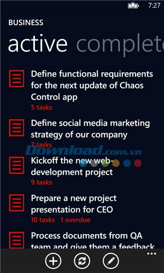 Chaos Control für Windows Phone 1.2.0.0 - Verwalten von Aufgaben unter Windows Phone