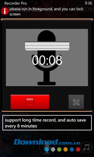 Recording Pro für Windows Phone 2.6.0 - Software-Sprachaufzeichnung