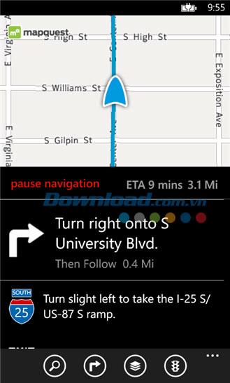 MapQuest Navigation für Windows Phone 1.2.0.0 - Navigationsanwendung unter Windows Phone