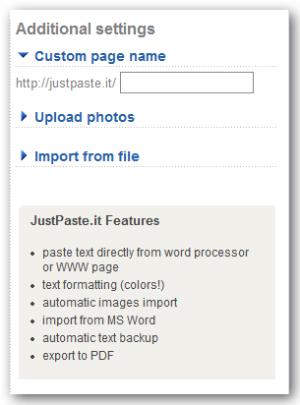 JustPaste.it: comparta documentos de texto, imágenes y adjunte videos