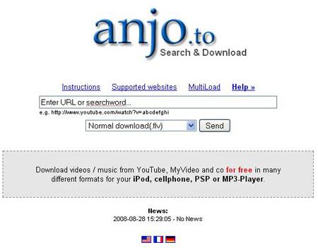 Anjo.to - Convierta y guarde videos en línea en su computadora