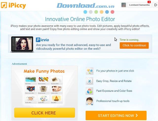 iPiccy: edición de fotografías en línea gratuita