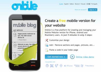Onbile - Erstellen Sie eine mobile Version für das Web