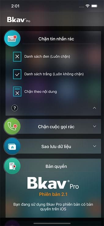Bkav Pro Mobile für iOS 2.1 - Antiviren-Anwendung für Telefone Bkav Pro Mobile für iOS 2.1 - Antiviren-Anwendung für Telefone