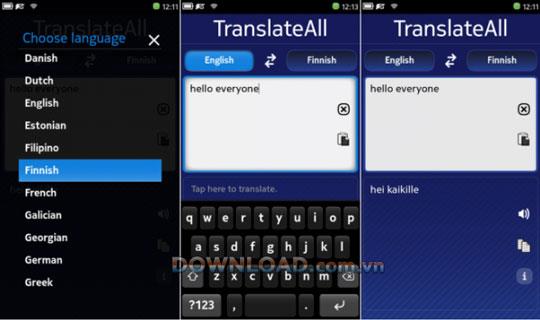 TranslateAll für Nokia - Übersetzungsunterstützung
