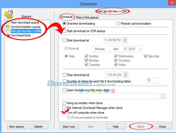 How to schedule shutdown using Internet Download Manager