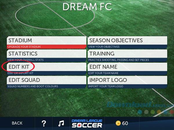 Anleitung zum Anpassen des Spielers in Dream League Soccer